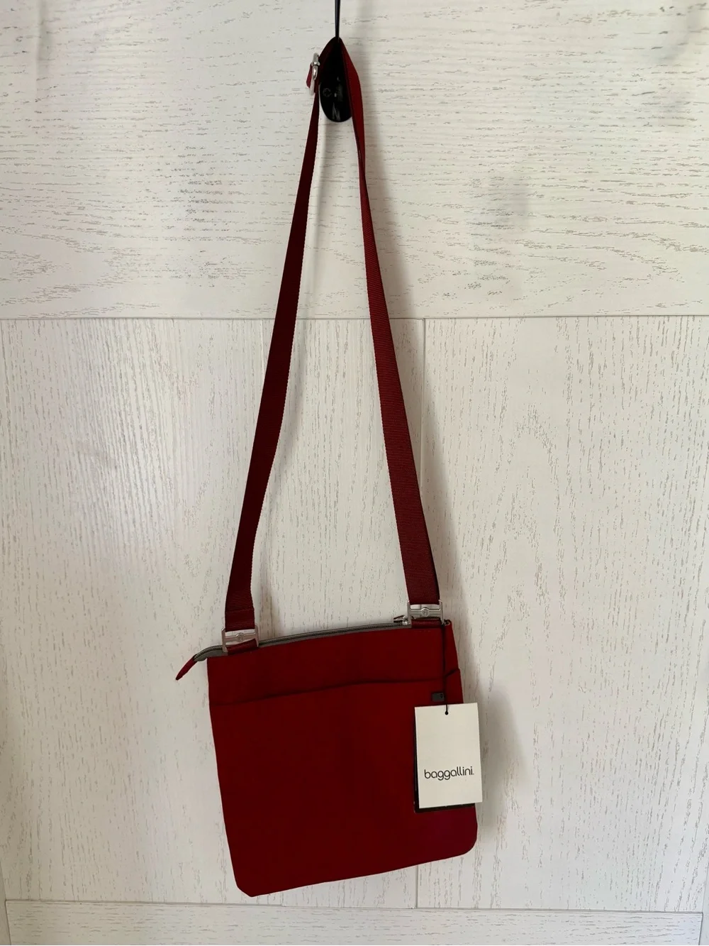 Baggallini burgundy Compact Crossbody with Multiple Zip Pockets
